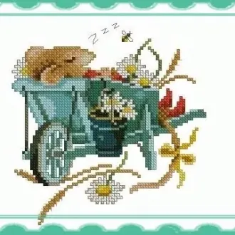 Вышивка Садовая тачка