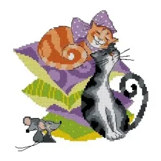 Вышивка Кошки
