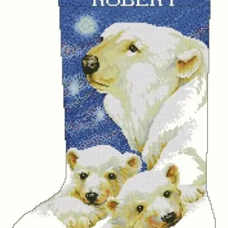 Вышивка Белые медведи