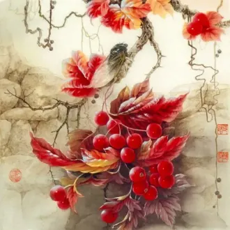 Вышивка  Ягоды Китая
