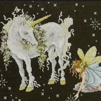 Вышивка Единорог и фея