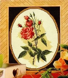 Вышивка Веточка розы