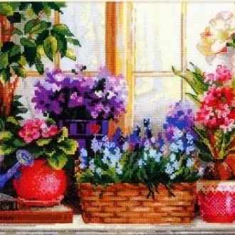 Вышивка Корзины с цветами
