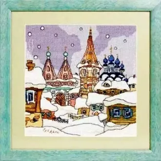 Вышивка Зимний город
