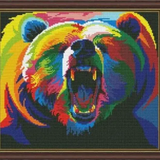Вышивка Радужный медведь