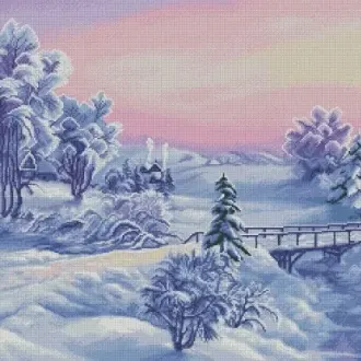Вышивка Зимний лес