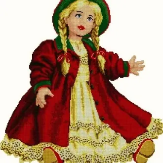 Вышивка Кукла в пышном платье
