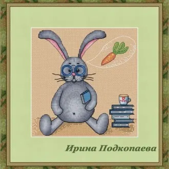 Вышивка Заяц с морковкой