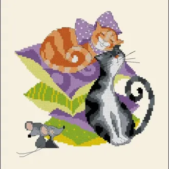 Вышивка кошки мышки
