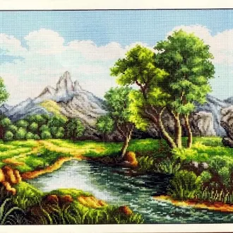 Вышивка Горная река