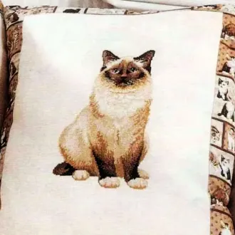 Вышивка Подушка с котом