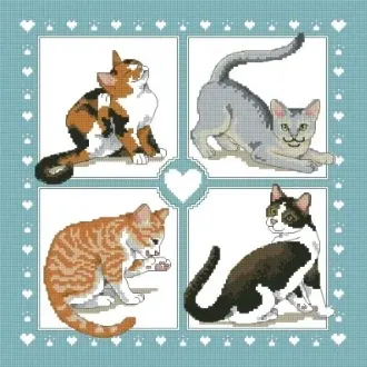 Вышивка Кошки