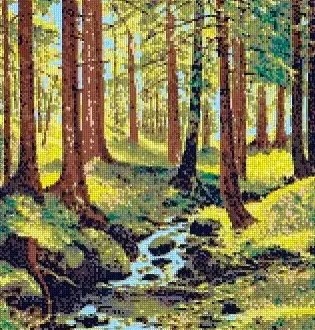 Вышивка Солнечный лес