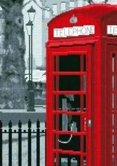 Вышивка Телефонная будка