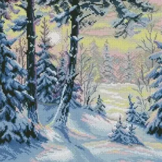 Вышивка Зимний лес