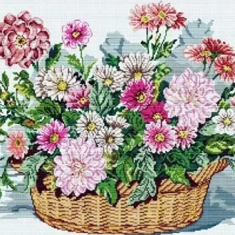 Вышивка Корзина с цветами