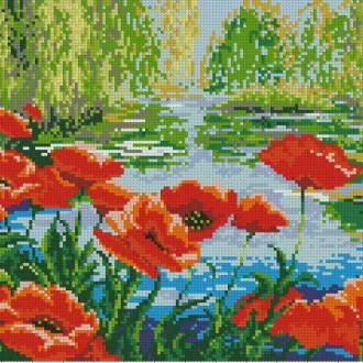 Вышивка Маки у воды