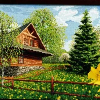 Вышивка Сад у дома