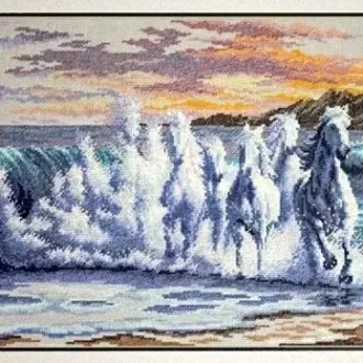 Вышивка Водяные лошади