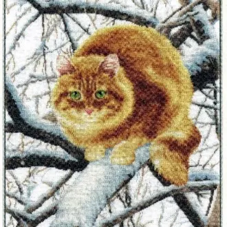 Вышивка Рыжий кот (часть 2 )