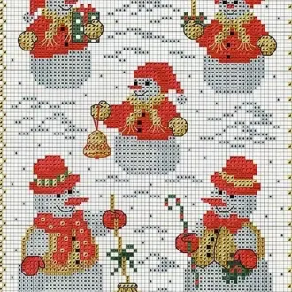 Вышивка Снеговики