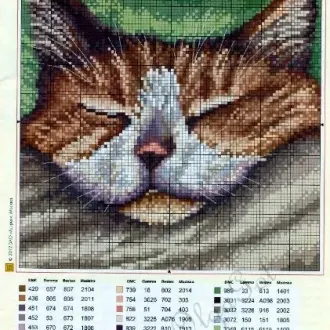 Вышивка Спящий кот