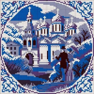 Вышивка Вид на церковь