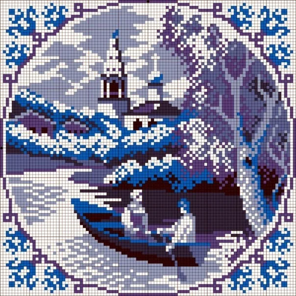Вышивка Вид на церковь, фото 2