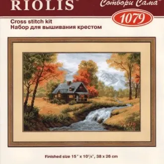 Вышивка  Домик в лесу