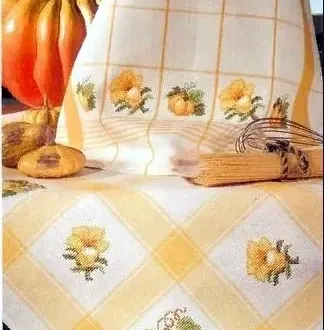 Вышивка  цветок и тыква