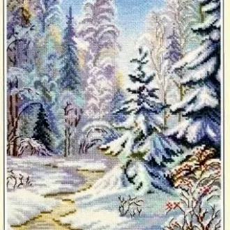Вышивка Зимний лес