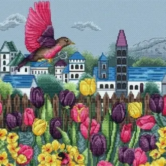 Вышивка Альпийские тюльпаны