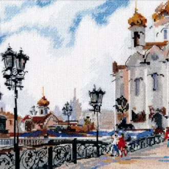 Вышивка  Вид на церковь