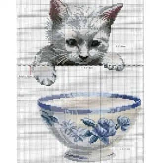 Вышивка Котики для кармашка