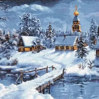 Вышивка Зимний пейзаж