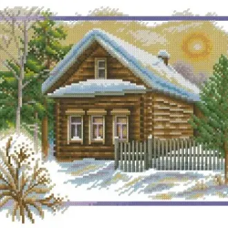 Вышивка Дом зимой и летом