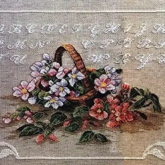 Вышивка Корзина с цветами