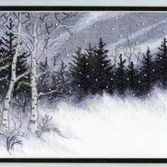 Вышивка Зимний лес