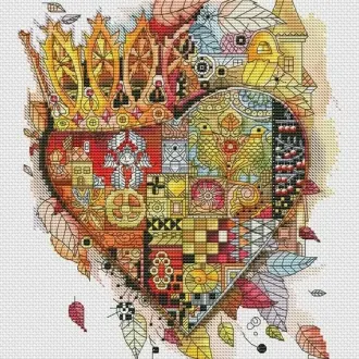Вышивка Сердце с короной
