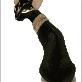 Вышивка Черный кот сфинкс