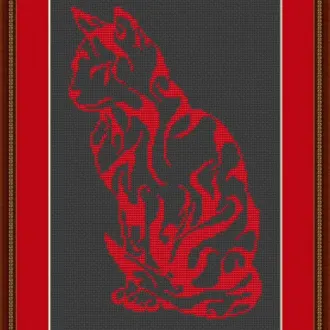 Вышивка Кот