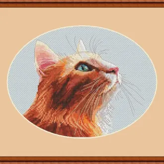 Вышивка Рыжий кот