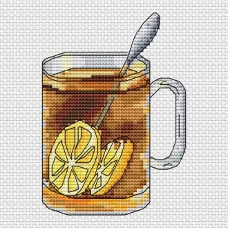 Вышивка Чай с лимоном