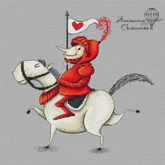Вышивка Рыцарь на лошади