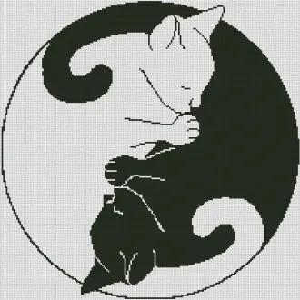 Вышивка Котики Инь-Янь