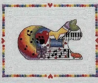 Вышивка Музыкальный кот