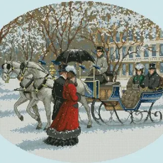 Вышивка Зимняя прогулка