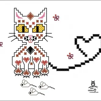 Вышивка  Котик