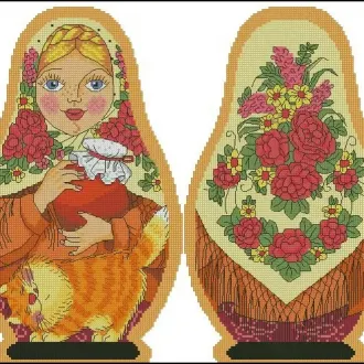 Вышивка Матрешки