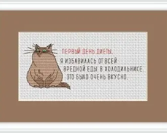 Вышивка  Толстый кот